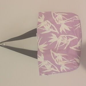 Aloha Reversible Floral Print Tote Bag with Black Straps